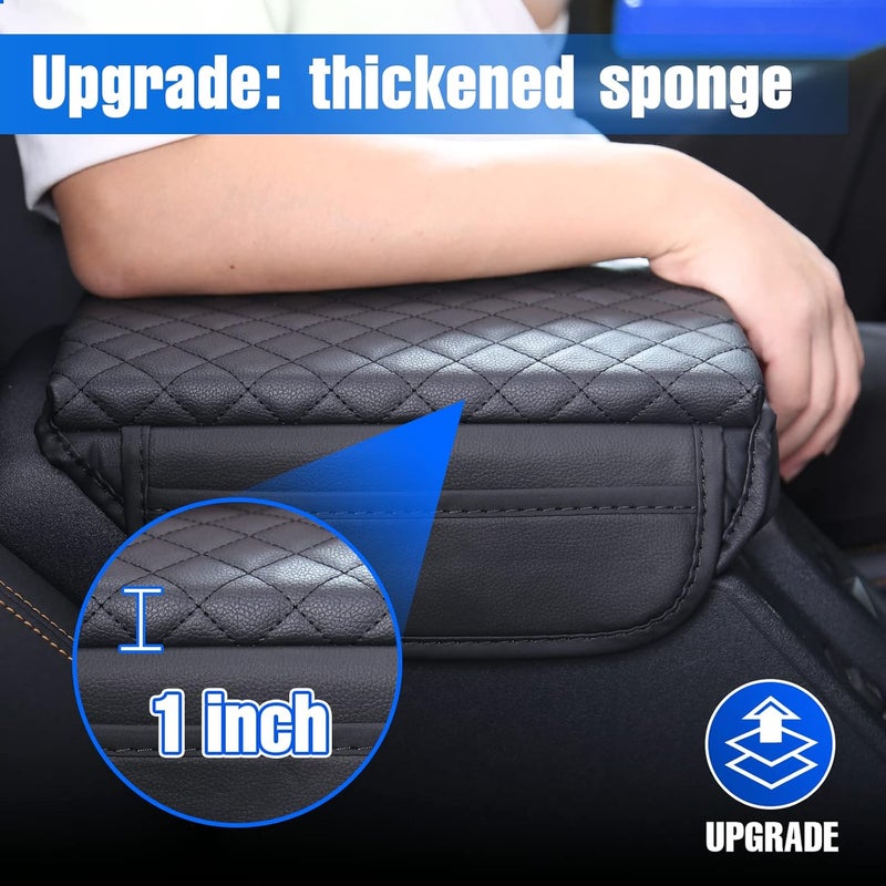 BEEGROW Center Console Armrest Cover for Ford Bronco Accessories 2021 2022 2023 2024 2025 2026 2/4-Door with Leather Side Pockets Interior Accessories Prevent Scratching - Image 2